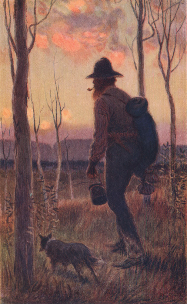 'The Nomad of the Australian interior' by Percy Spence. Australia 1910 print